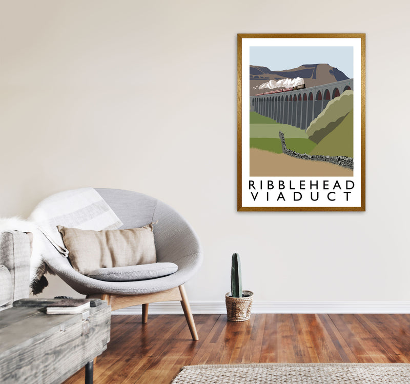Ribblehead Viaduct Travel Art Print by Richard O'Neill, Framed Wall Art A1 Print Only