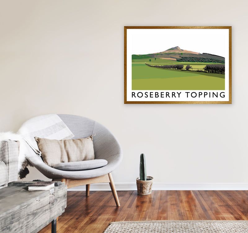 Roseberry Topping Art Print by Richard O'Neill, Framed Wall Art A1 Print Only