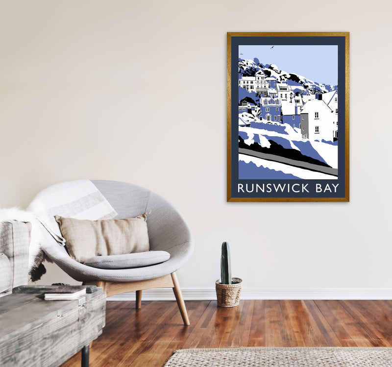 Runswick Bay Digital Art Print by Richard O'Neill, Framed Wall Art A1 Print Only
