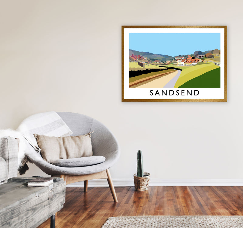 Sandsend Travel Art Print by Richard O'Neill, Framed Wall Art A1 Print Only