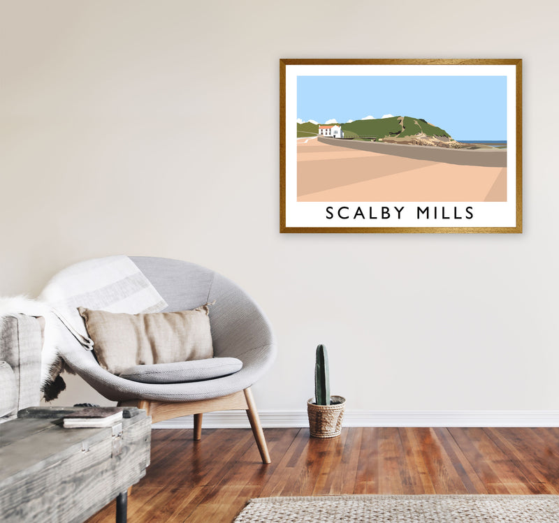 Scalby Mills Travel Art Print by Richard O'Neill, Framed Wall Art A1 Print Only