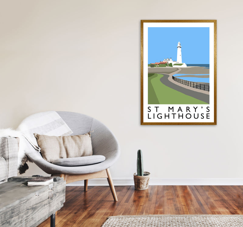 St Mary's Lighthouse Travel Art Print by Richard O'Neill A1 Print Only