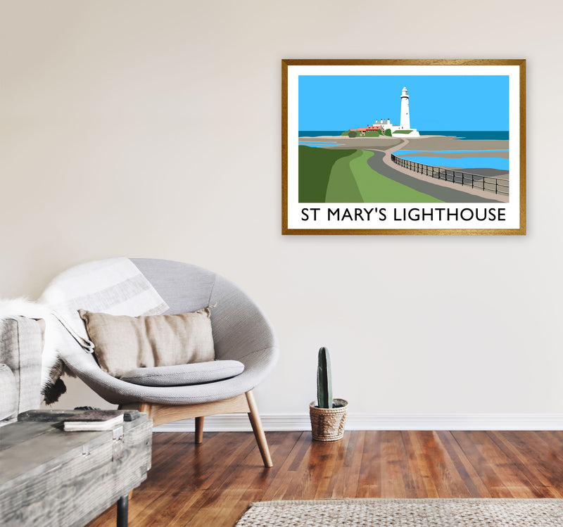 St Mary's Lighthouse Travel Art Print by Richard O'Neill A1 Print Only