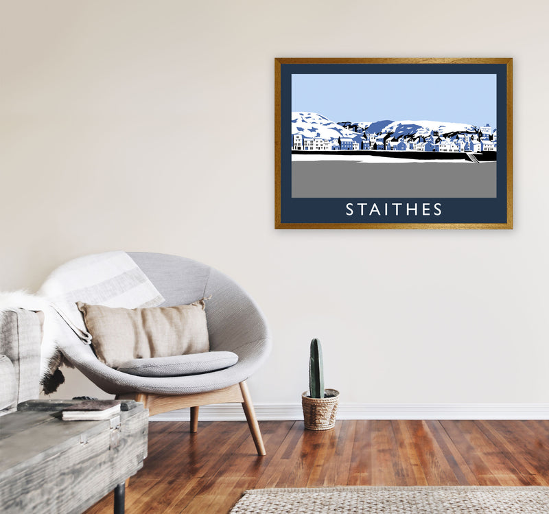 Staithes Travel Art Print by Richard O'Neill, Framed Wall Art A1 Print Only