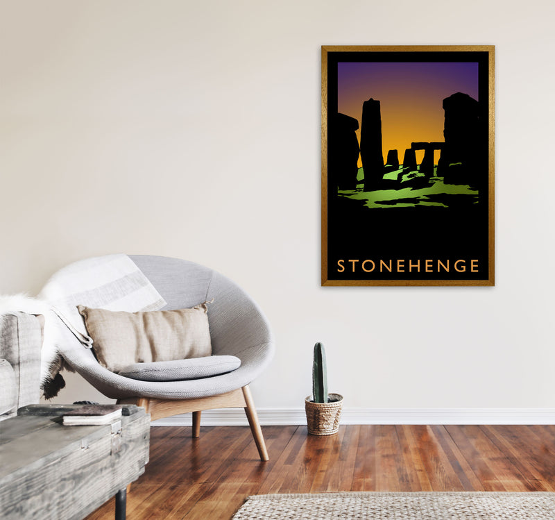 Stonehenge Travel Art Print by Richard O'Neill, Framed Wall Art A1 Print Only