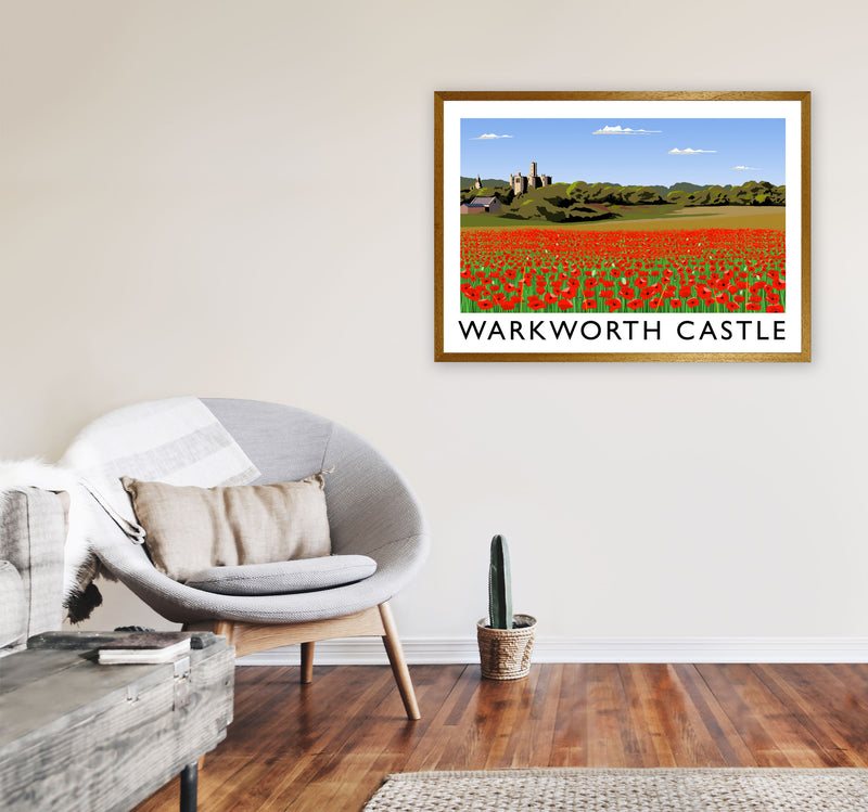 Warkworth Castle Travel Art Print by Richard O'Neill, Framed Wall Art A1 Print Only