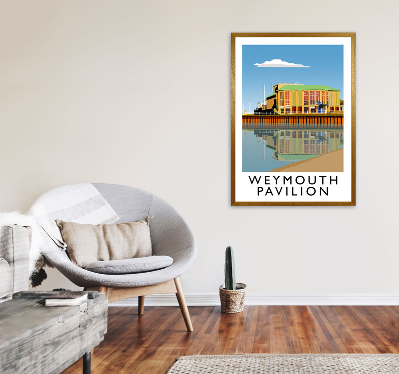 Weymouth Pavilion Travel Art Print by Richard O'Neill, Framed Wall Art A1 Print Only