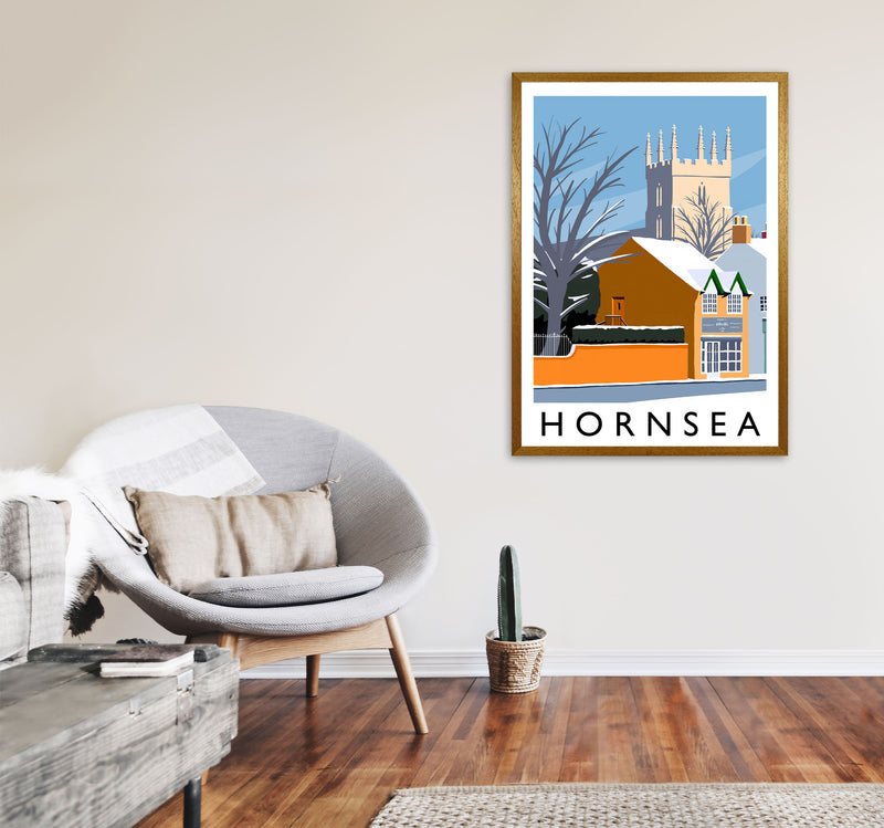 Hornsea (snow) portrait by Richard O'Neill A1 Print Only