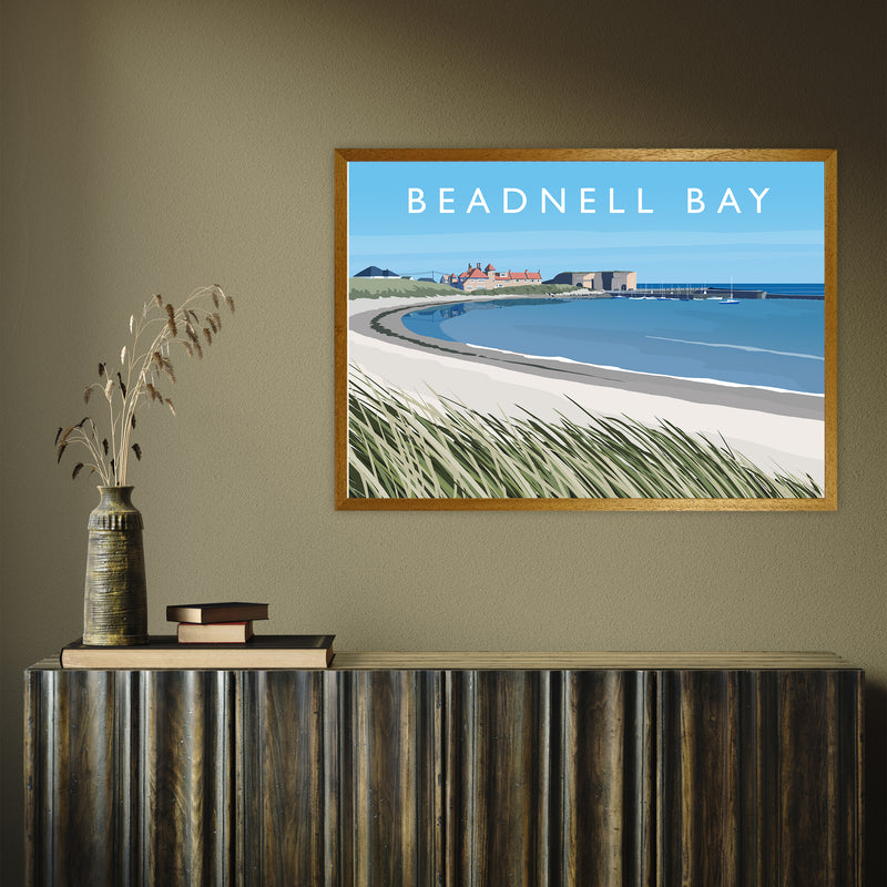 Beadnell Bay by Richard O'Neill A1 Oak Frame
