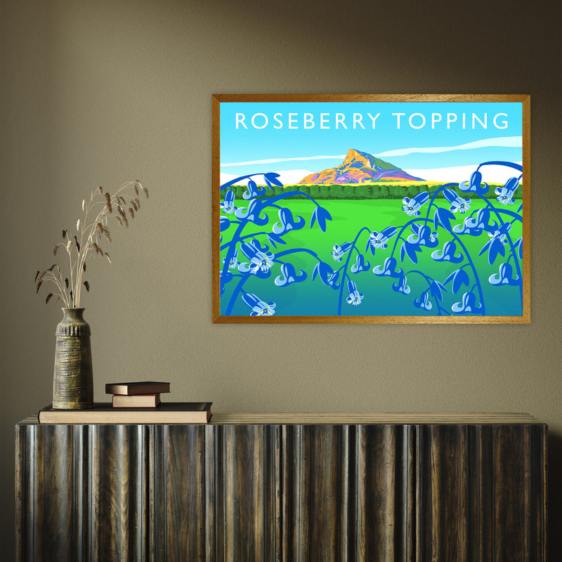 Roseberry Topping (bluebells) by Richard O'Neill A1 Oak Frame