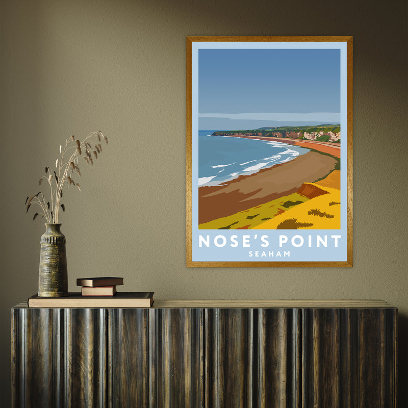 Nose's Point portrait by Richard O'Neill A1 Oak Frame