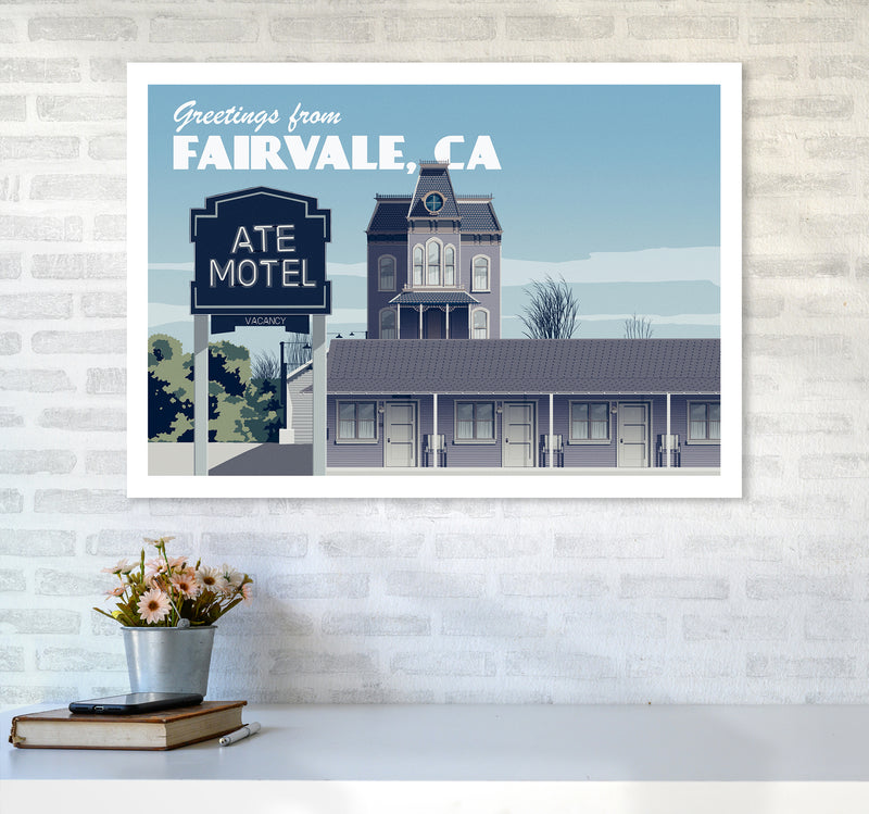 Bates Motel Day Art Print by Richard O'Neill A1 Black Frame