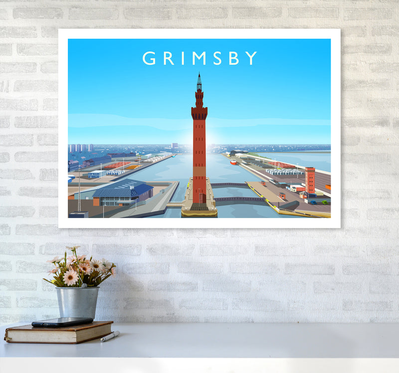 Grimsby Art Print by Richard O'Neill A1 Black Frame