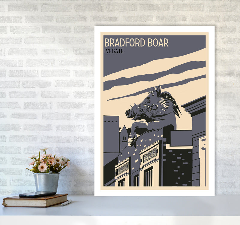 Bradford Boar Art Print by Richard O'Neill A1 Black Frame