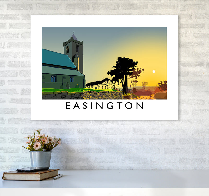 Easington Art Print by Richard O'Neill A1 Black Frame