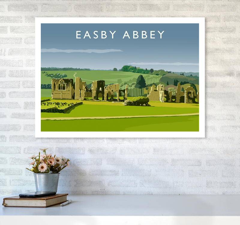 Easby Abbey Art Print by Richard O'Neill A1 Black Frame