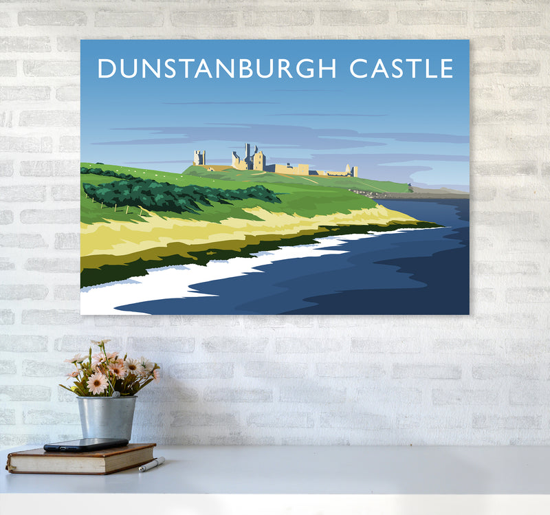 Dunstanburgh Castle Travel Art Print by Richard O'Neill A1 Black Frame