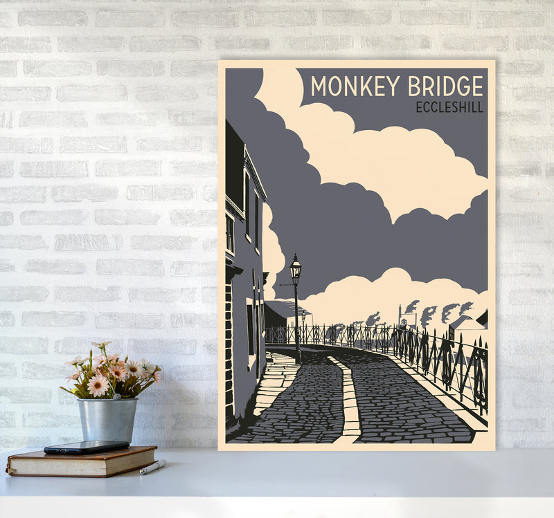 Monkey Bridge, Eccleshill Travel Art Print by Richard O'Neill A1 Black Frame