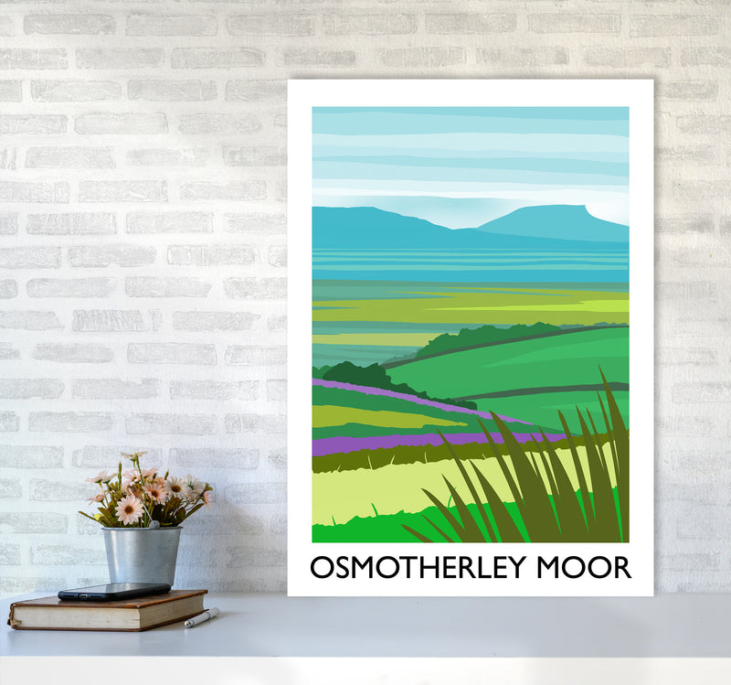Osmotherley Moor portrait Travel Art Print by Richard O'Neill A1 Black Frame