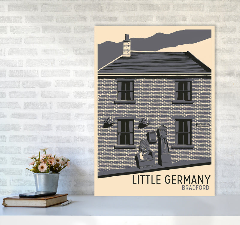 Little Germany, Bradford Travel Art Print by Richard O'Neill A1 Black Frame