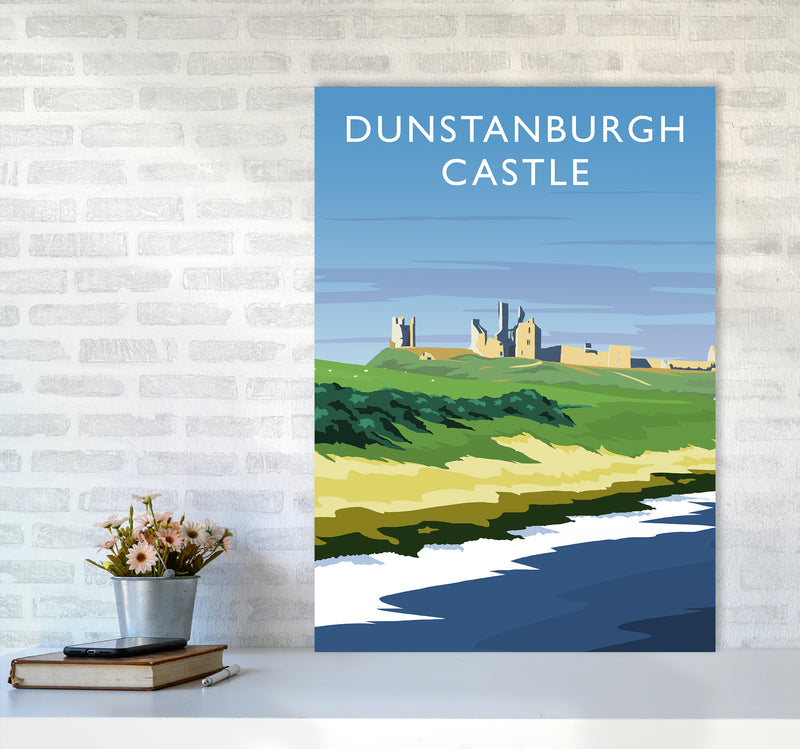 Dunstanburgh Castle portrait Travel Art Print by Richard O'Neill A1 Black Frame