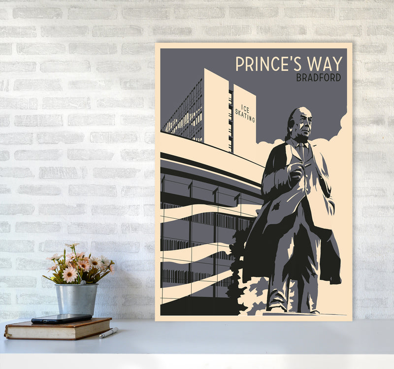 Prince's Way, Bradford Travel Art Print by Richard O'Neill A1 Black Frame