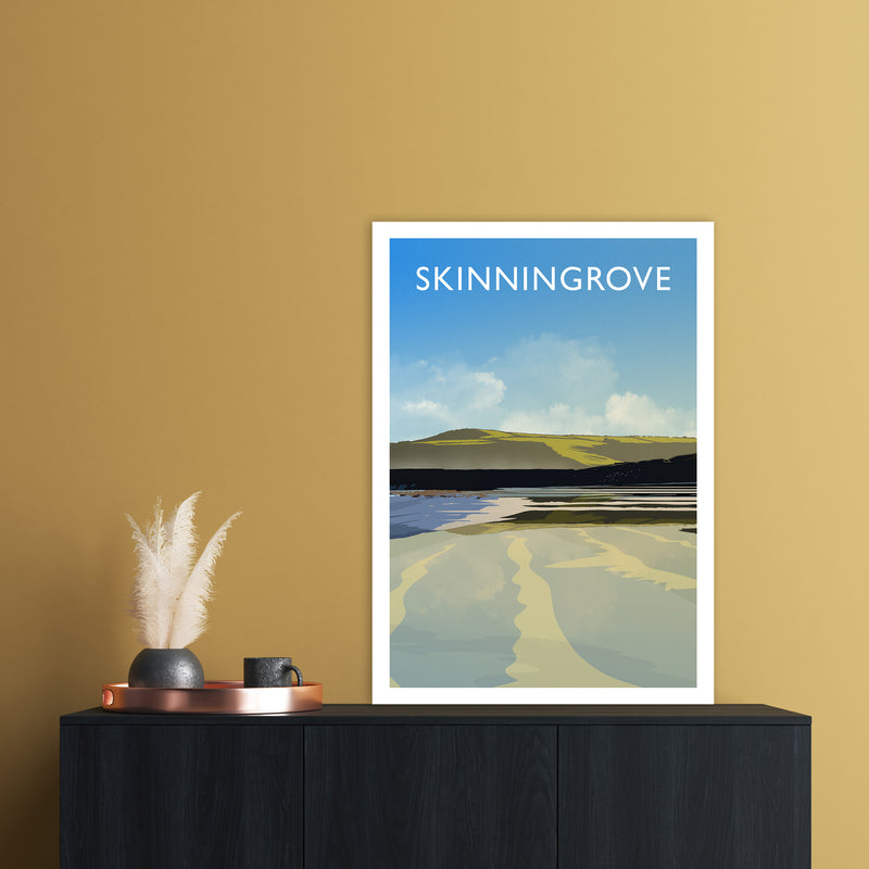 Skinningrove 2 Portrait Travel Art Print by Richard O'Neill A1 Black Frame