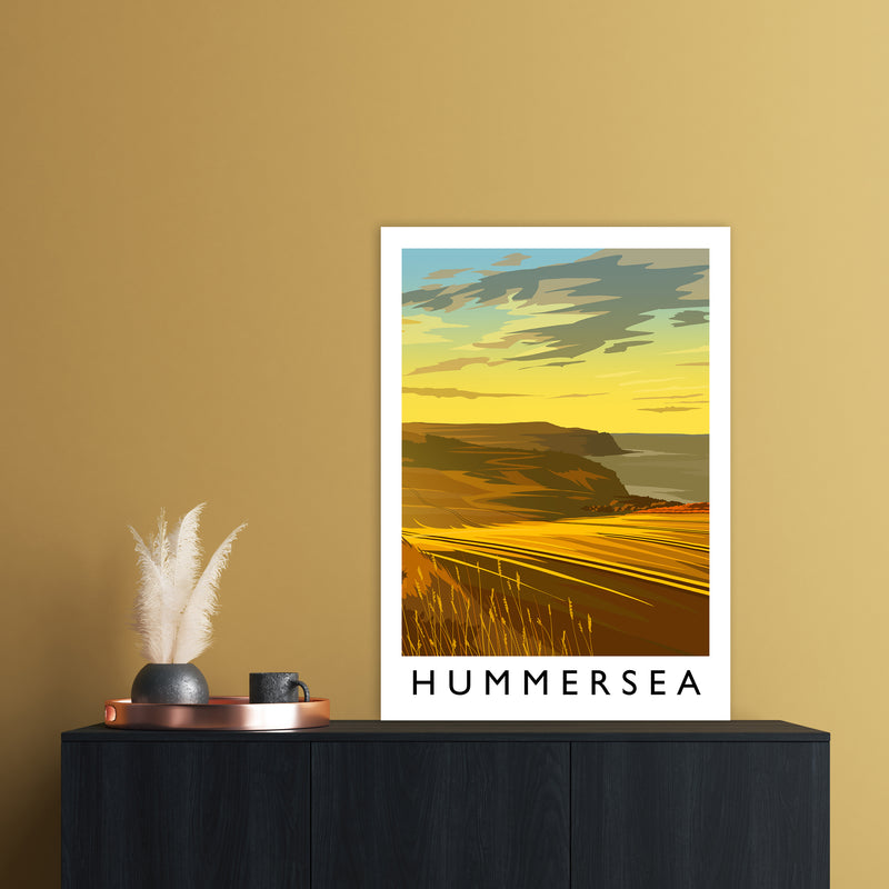 Hummersea Portrait Travel Art Print by Richard O'Neill A1 Black Frame