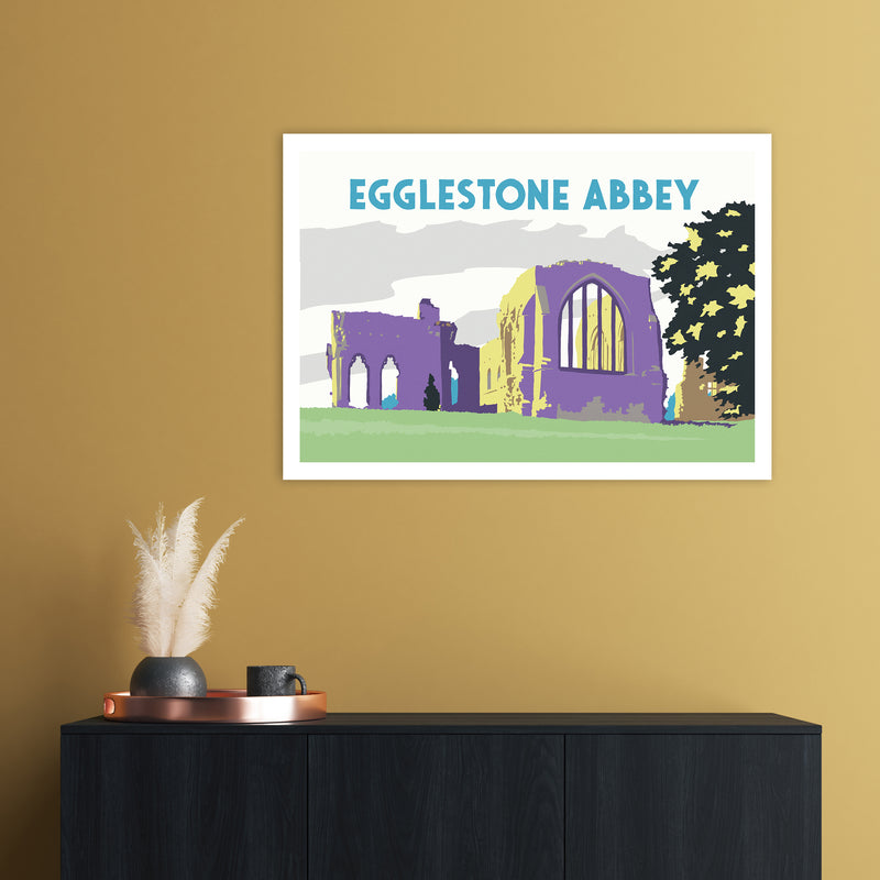 Egglestone Abbey Travel Art Print by Richard O'Neill A1 Black Frame