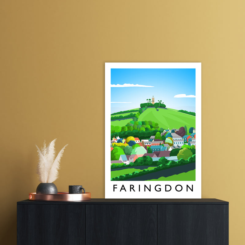 Faringdon Portrait Travel Art Print by Richard O'Neill A1 Black Frame