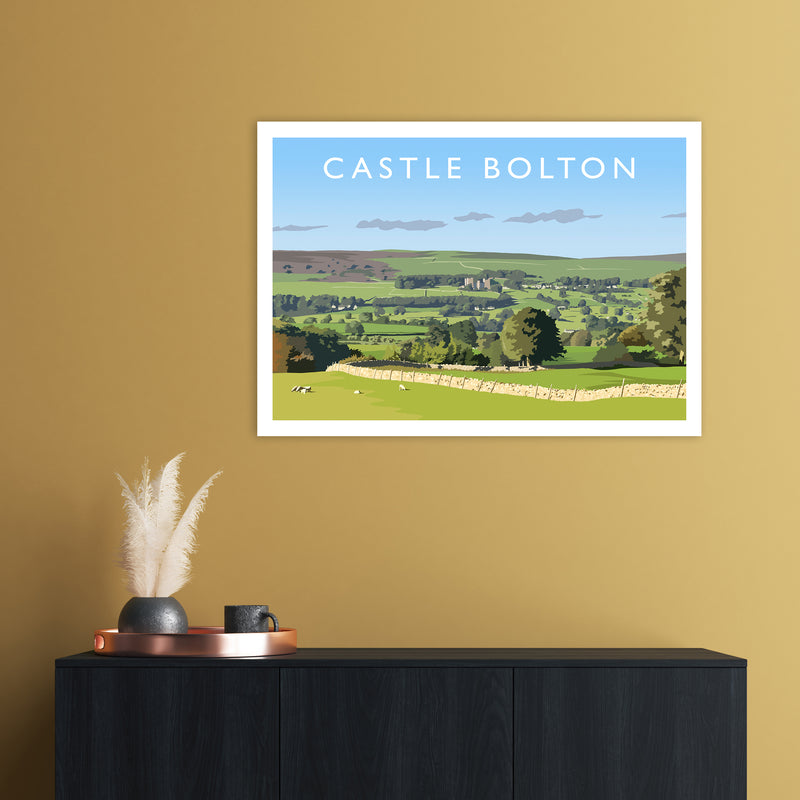 Castle Bolton Travel Art Print by Richard O'Neill A1 Black Frame