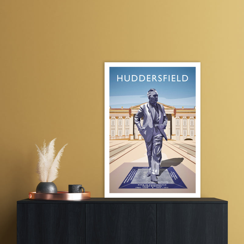 Huddersfield Portrait Travel Art Print by Richard O'Neill A1 Black Frame