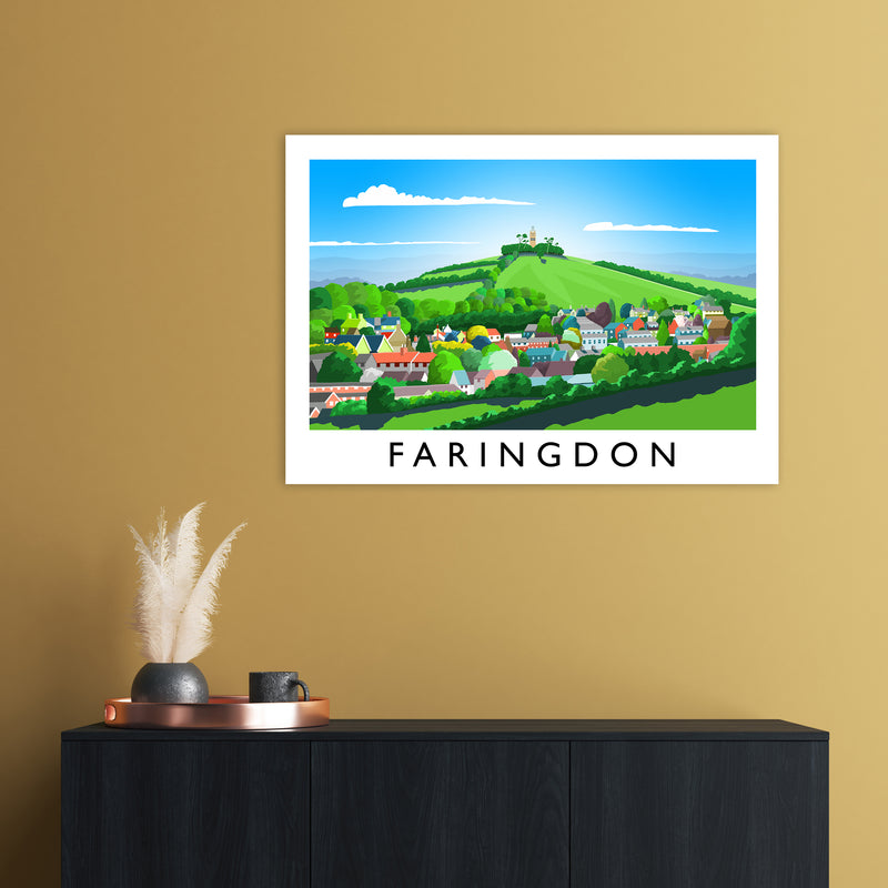 Faringdon Travel Art Print by Richard O'Neill A1 Black Frame