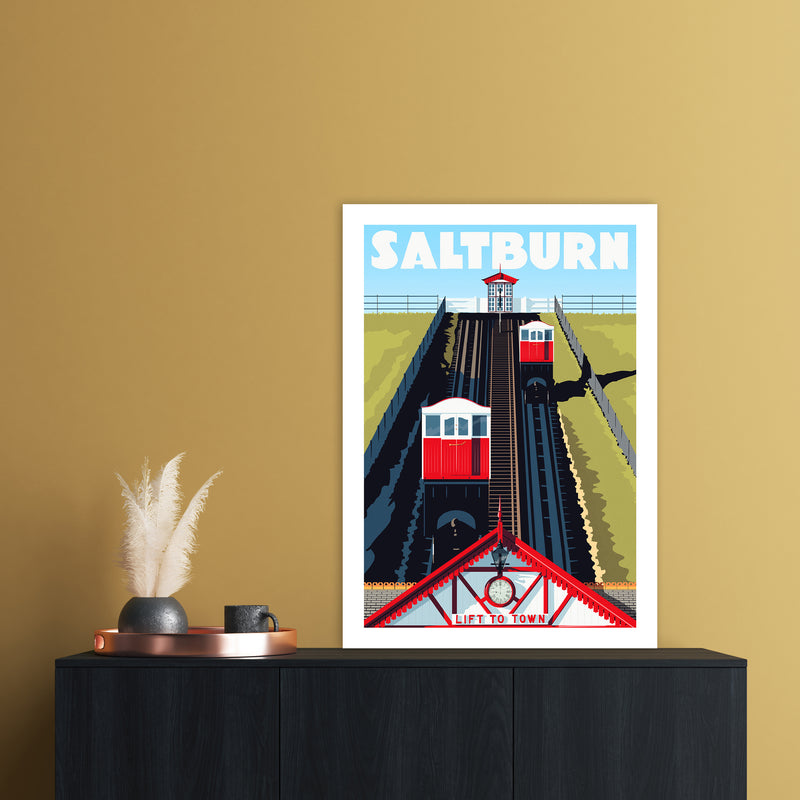 Saltburn 2 Travel Art Print by Richard O'Neill A1 Black Frame