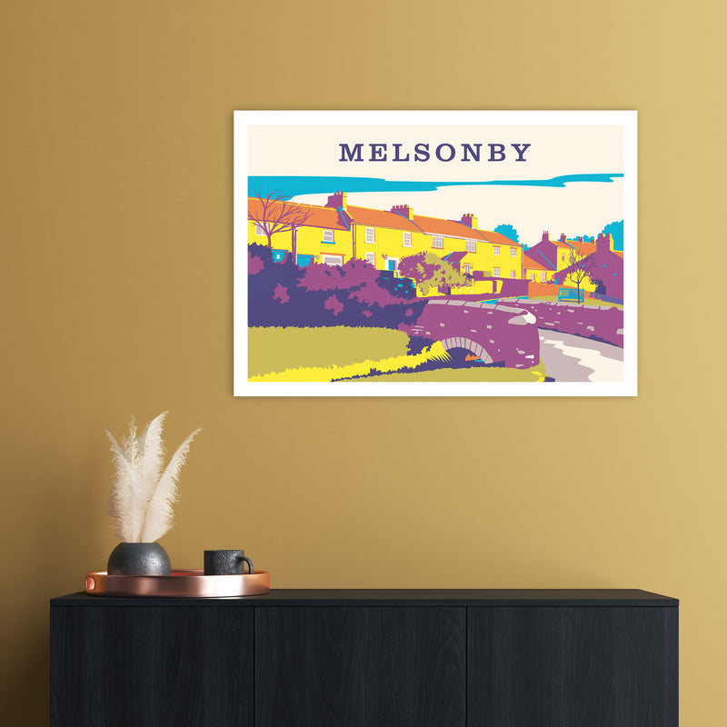 Melsonby Travel Art Print by Richard O'Neill A1 Black Frame