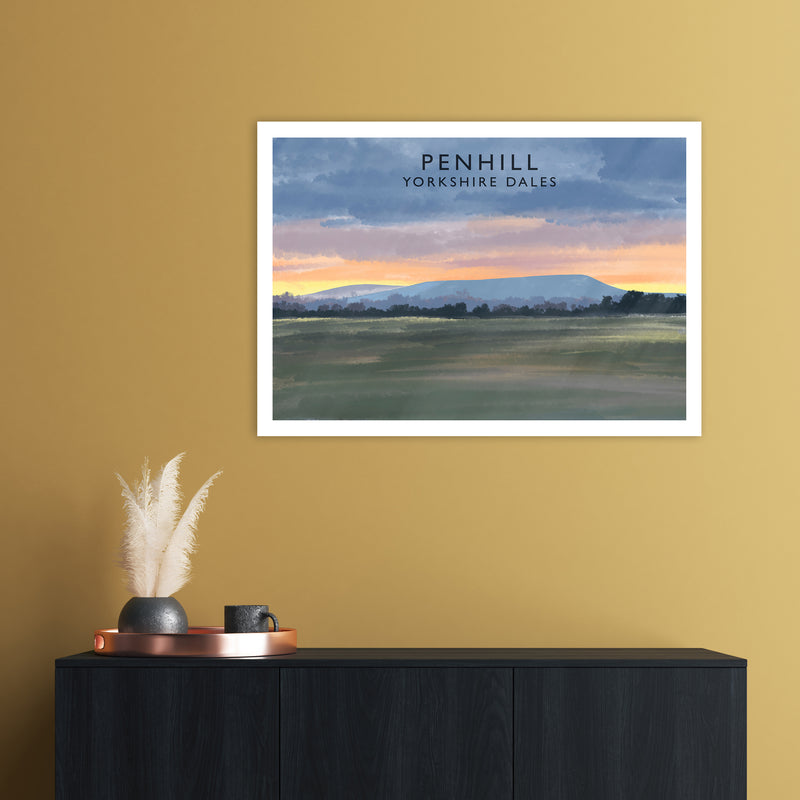 Penhill 3 Travel Art Print by Richard O'Neill A1 Black Frame