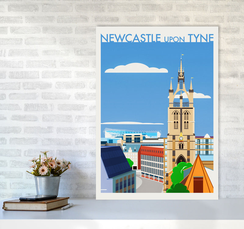 Newcastle upon Tyne 2 (Day) Travel Art Print by Richard O'Neill A1 Black Frame