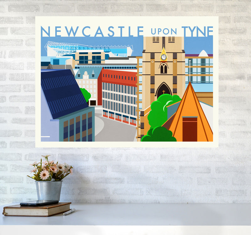 Newcastle upon Tyne 2 (Day) landscape Travel Art Print by Richard O'Neill A1 Black Frame