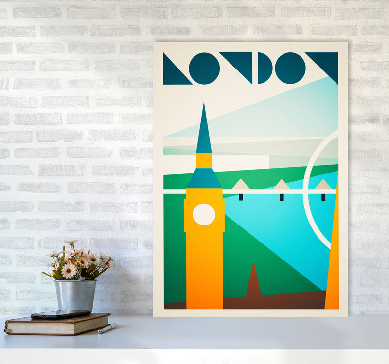 London 5 Travel Art Print by Richard O'Neill A1 Black Frame