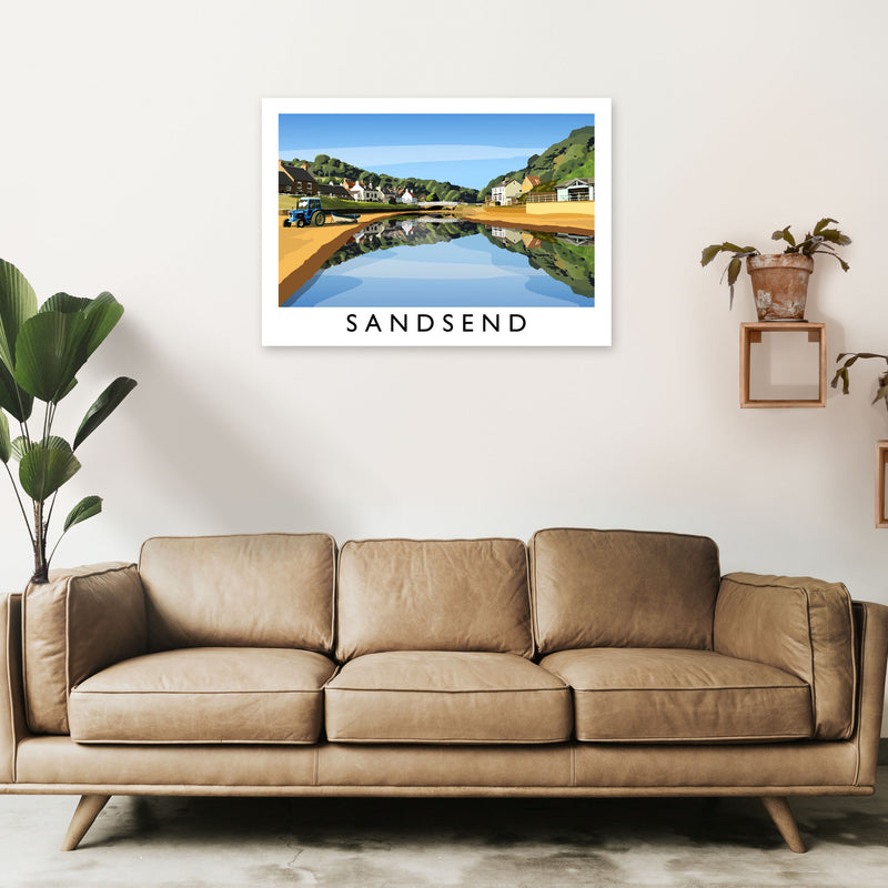 Sandsend 5 Travel Art Print by Richard O'Neill A1 Black Frame