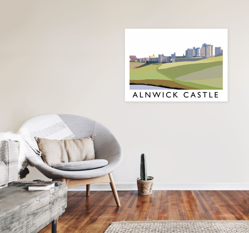Alnwick Castle Framed Digital Art Print by Richard O'Neill A1 Black Frame