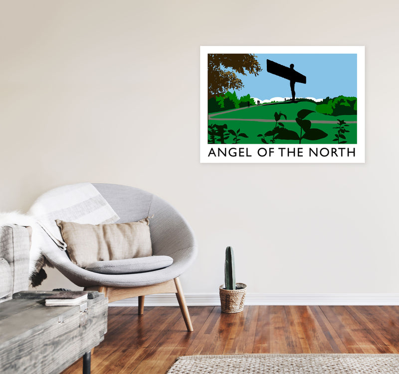 Angel of The North Landscape Framed Digital Art Print by Richard O'Neill A1 Black Frame