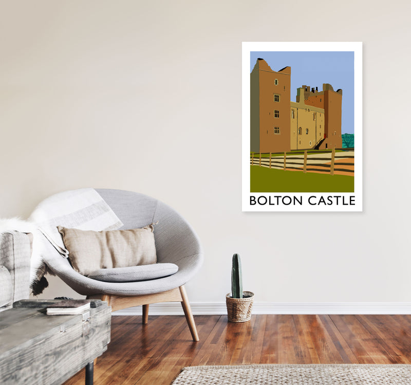 Bolton Castle Framed Digital Art Print by Richard O'Neill A1 Black Frame