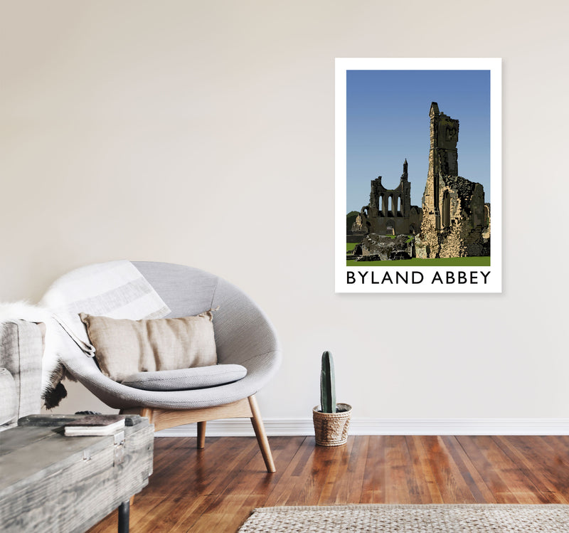 Byland Abbey Framed Digital Art Print by Richard O'Neill A1 Black Frame