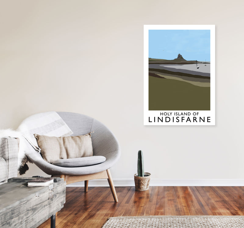 Holy Island of Lindisfarne Framed Digital Art Print by Richard O'Neill A1 Black Frame