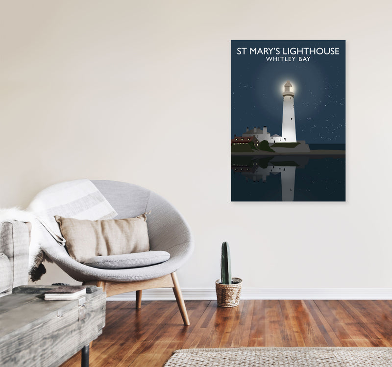 St. Mary's Lighthouse by Richard O'Neill A1 Black Frame