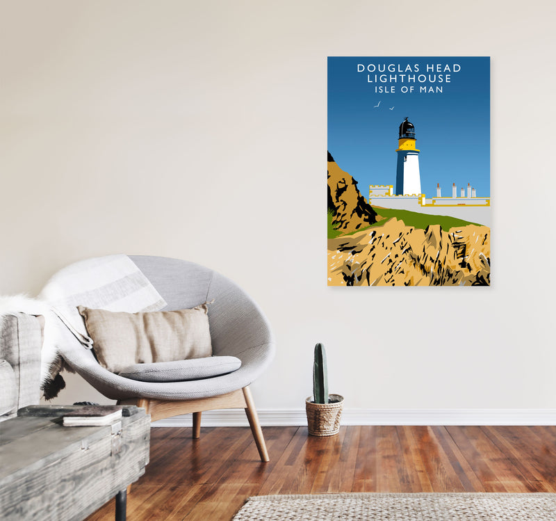 Douglas Head Lighthouse Isle of Man Framed Art Print by Richard O'Neill A1 Black Frame