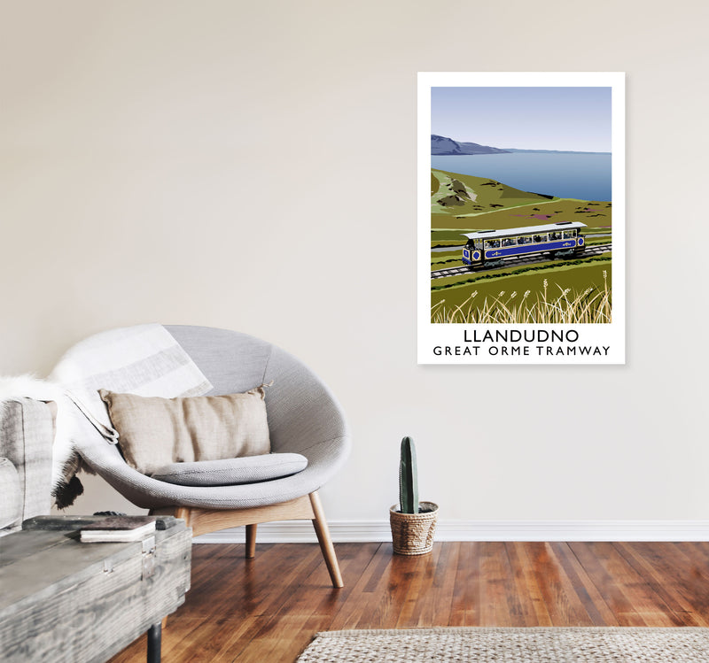 Llando Great Orme Tramway Art Print by Richard O'Neill A1 Black Frame