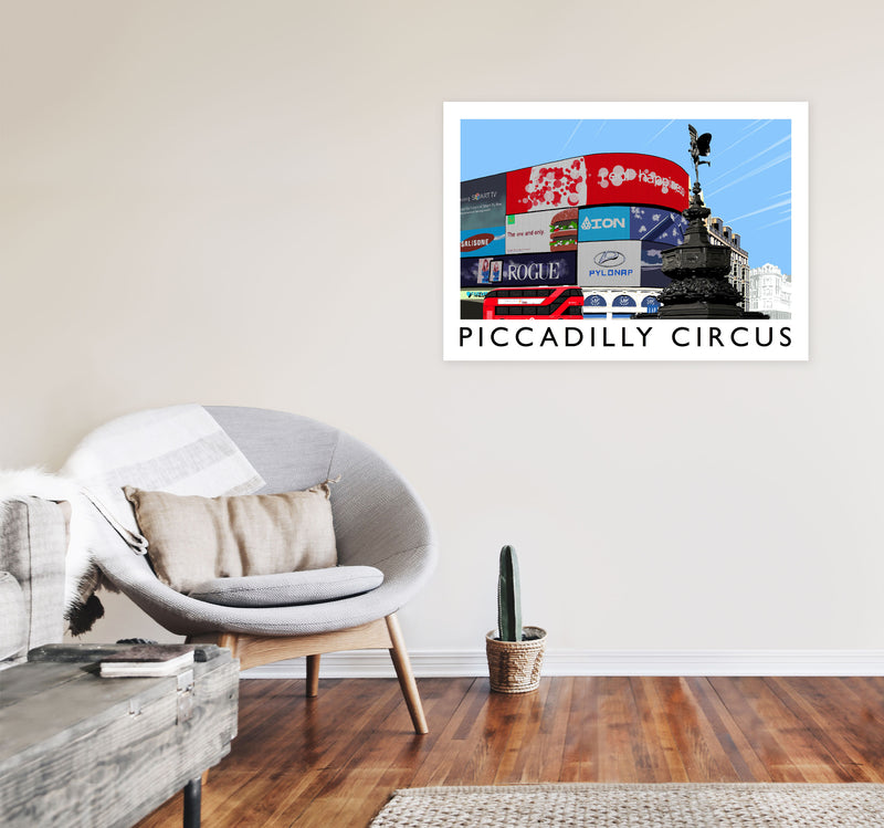 Piccadilly Circus London Art Print by Richard O'Neill A1 Black Frame