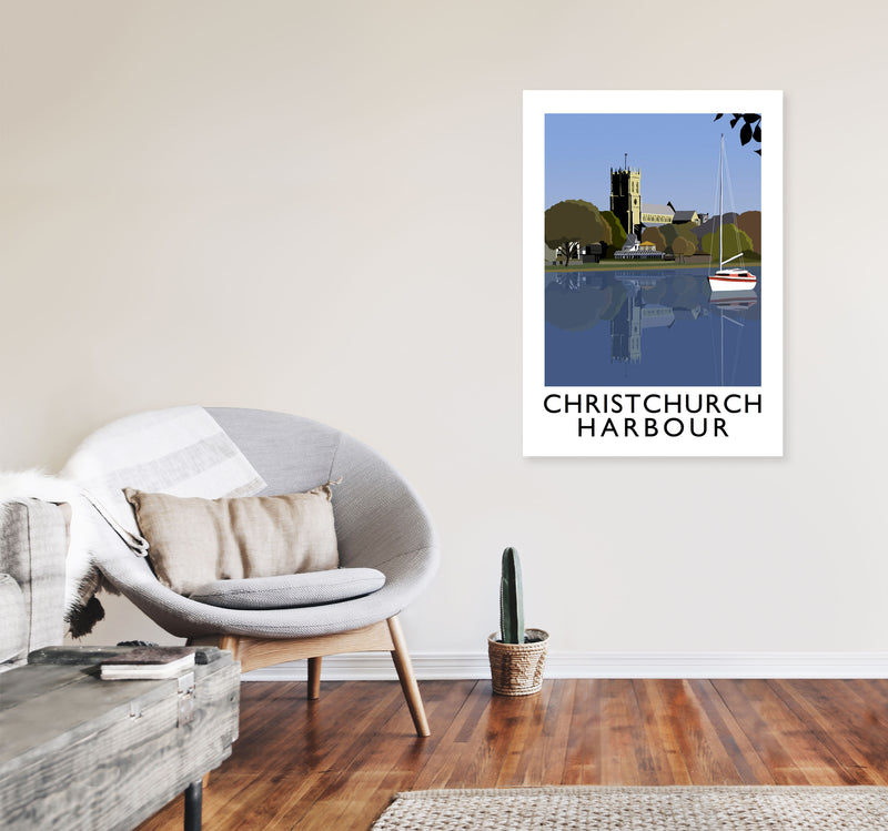 Christchurch Harbour Framed Digital Art Print by Richard O'Neill A1 Black Frame